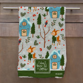 Laat het Sneeuwklop Reindeerpatroon met de naam Gr Theedoek