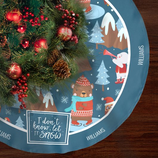 Laat het sneeuwklote dier met de naam Blauwe Kerst Kerstboom Rok