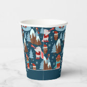 Laat het sneeuwklote dier met de naam Blauwe Kerst Papieren Bekers (Rechts)