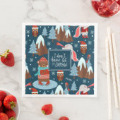 Laat het sneeuwklote dier met de naam Blauwe Kerst Servet (Insitu)