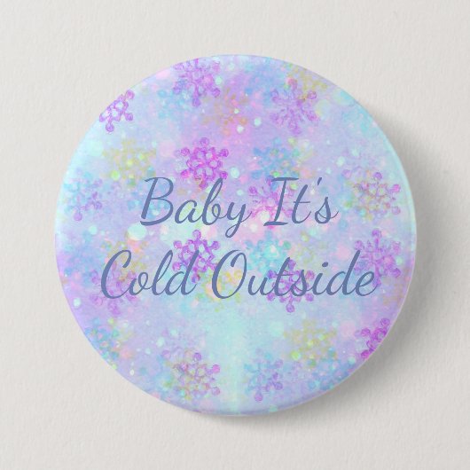 Laat het Sneeuwknopen Ronde Button 7,6 Cm (Voorkant)