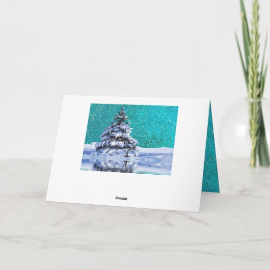 Laat het sneeuwkussen de wintersneeuw elegant werp feestdagen kaart (Achterkant)