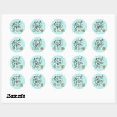 Laat het sneeuwlicht Aqua Blue Faux Sparkle Ronde Sticker (Vel)