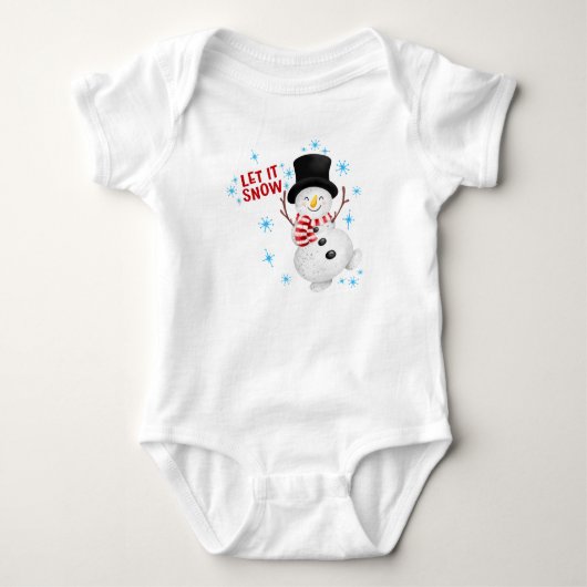 Laat het Sneeuwman Baby Bodysuit-pak sneeuwen Romper (Voorkant)