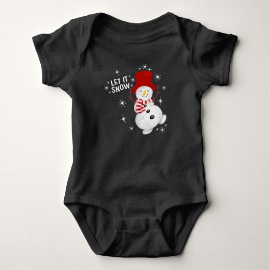 Laat het Sneeuwman Baby Bodysuit-pak sneeuwen Romper (Voorkant)