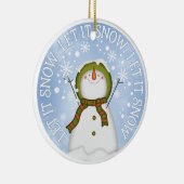 Laat het Sneeuwman Double Sided Sneed Keramisch Ornament (Rechts)