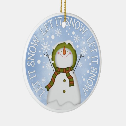 Laat het Sneeuwman Double Sided Sneed Keramisch Ornament (Rechts)