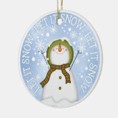 Laat het Sneeuwman Double Sided Sneed Keramisch Ornament (Links)