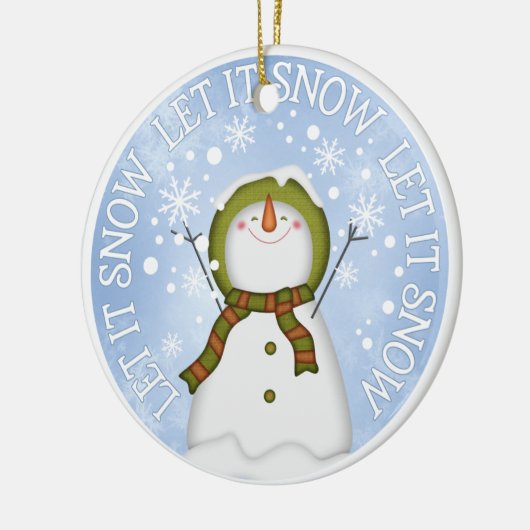 Laat het Sneeuwman Double Sided Sneed Keramisch Ornament (Links)