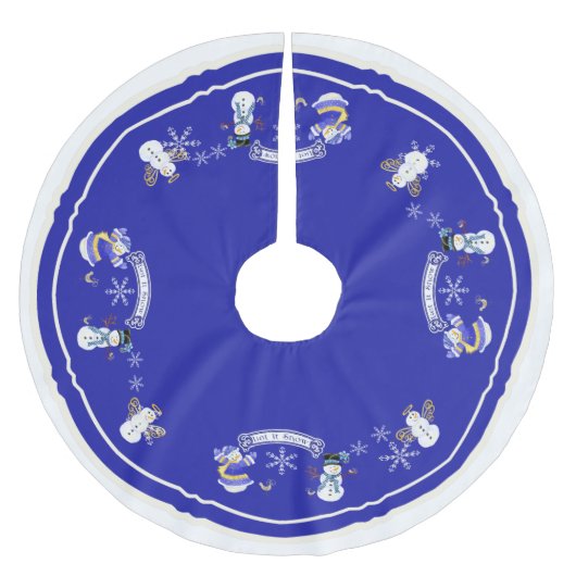 Laat het Sneeuwman Kerstmis Winter Holiday Tree Kerstboom Rok (Voorkant)