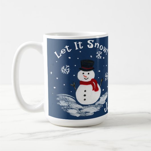 Laat het Sneeuwman PERSONALISEREN Cacao Koffiemok (Links)