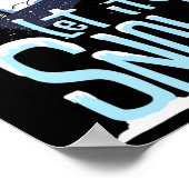 Laat het Sneeuwman Snowboard Kerstmis Poster (Hoek)