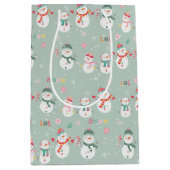 Laat het sneeuwmannen sneeuwen met sneeuwvlokken medium cadeauzakje (Voorkant)