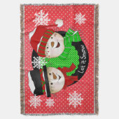 Laat het sneeuwnende Snowmen Holiday Throw Deken (Voorkant Verticaal)