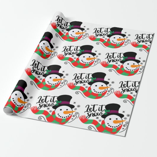 Laat het sneeuwnkerst cadeaupapier (Uitgerold)