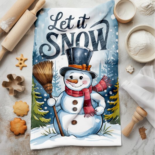 Laat het sneeuwnkerst theedoek