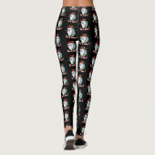 Laat het sneeuwpaard met kerstmis de kerstman leggings (Achterkant)