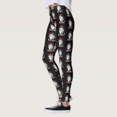 Laat het sneeuwpaard met kerstmis de kerstman leggings (Links)