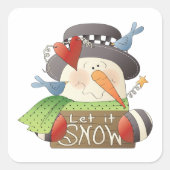 Laat het sneeuwplein-Sticker Vierkante Sticker (Voorkant)