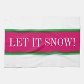 LAAT HET SNEEUWPLEZIER Helderroze Groen Witte Stre Theedoek (Horizontaal)