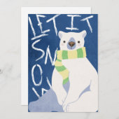 Laat het sneeuwpolaire kerstkaart Beer (Voorkant / Achterkant)