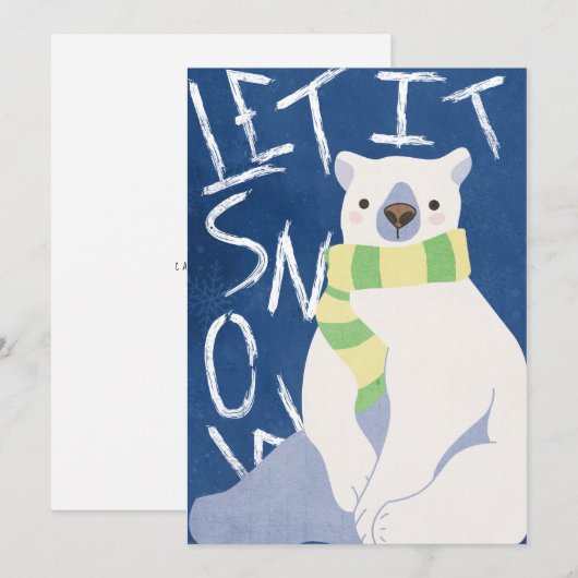 Laat het sneeuwpolaire kerstkaart Beer (Voorkant / Achterkant)