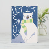 Laat het sneeuwpolaire kerstkaart Beer (Staand voorkant)