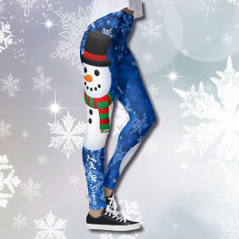 Laat het sneeuwpop Leggings kerstbroek