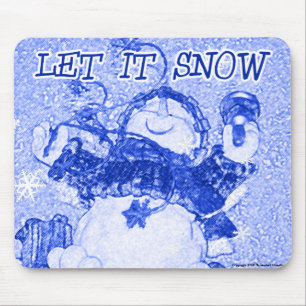 Laat het sneeuwpopje muismat
