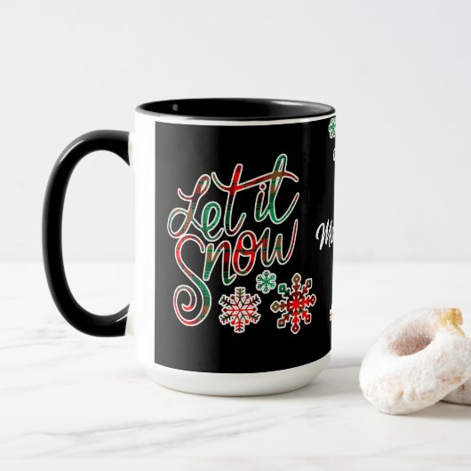 Laat het sneeuwpopkerst mok (Met donut)