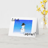 Laat het sneeuwpoppetje sneeuwen. kaart (Gele Bloem)