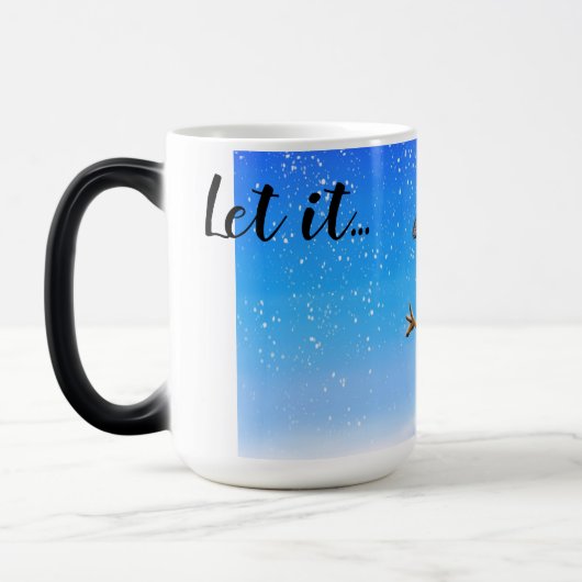 Laat het sneeuwpoppetje sneeuwen. magische mok (Links)