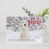 Laat het Sneeuwrode hand met volledige platte foto Feestdagenkaart (Staand voorkant)