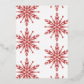 Laat het Sneeuwrood Eén Foto Kerstvakantie Folie Uitnodiging (Achterkant)