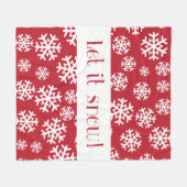 Laat het Sneeuwrood en wit Snowflake Patroon Sneeu Fleece Deken (Voorkant (Horizontaal))