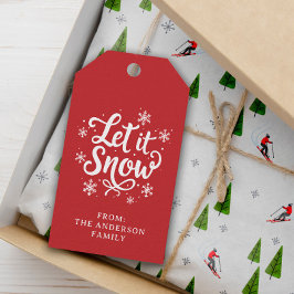 Laat het Sneeuwrood gepersonaliseerd Cadeaulabel