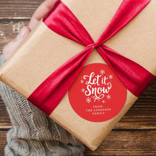 Laat het Sneeuwrood gepersonaliseerd Ronde Sticker