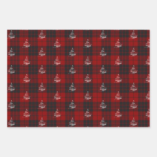 Laat het Sneeuwrood Plaid Vrolijk Kerstcitaat Cade Inpakpapier Vel (Voorkant 2)