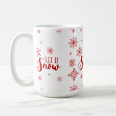 Laat het sneeuwrood sneeuwvlokken & tekst ontwerp koffiemok (Links)