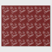 Laat het Sneeuwrood Wit Sneeuwvlok Kerstmis Cadeaupapier (Vlak)