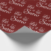 Laat het Sneeuwrood Wit Sneeuwvlok Kerstmis Cadeaupapier (Hoek)