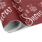 Laat het Sneeuwrood Wit Sneeuwvlok Kerstmis Cadeaupapier (Rol Hoek)