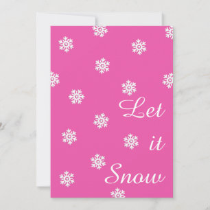 Laat het Sneeuwroze Kerst Kaart Witte Sneeuwvlokke