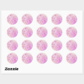 Laat het sneeuwroze ronde sticker (Vel)