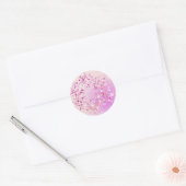 Laat het sneeuwroze ronde sticker (Envelop)
