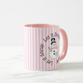 Laat het sneeuwroze Snowman kerstkoffie Mok (Voorkant rechts)