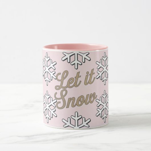 Laat het Sneeuwroze Wit Combo Mok (Midden)