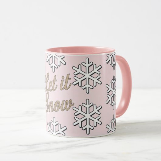 Laat het Sneeuwroze Wit Combo Mok (Voorkant rechts)