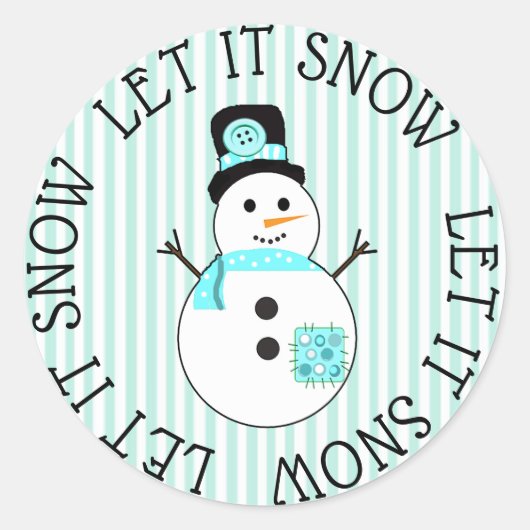Laat het Sneeuwse Blauwgroen Kerst stickers sneeuw (Voorkant)