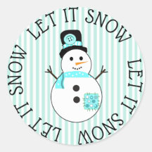 Laat het Sneeuwse Blauwgroen Kerst stickers sneeuw
